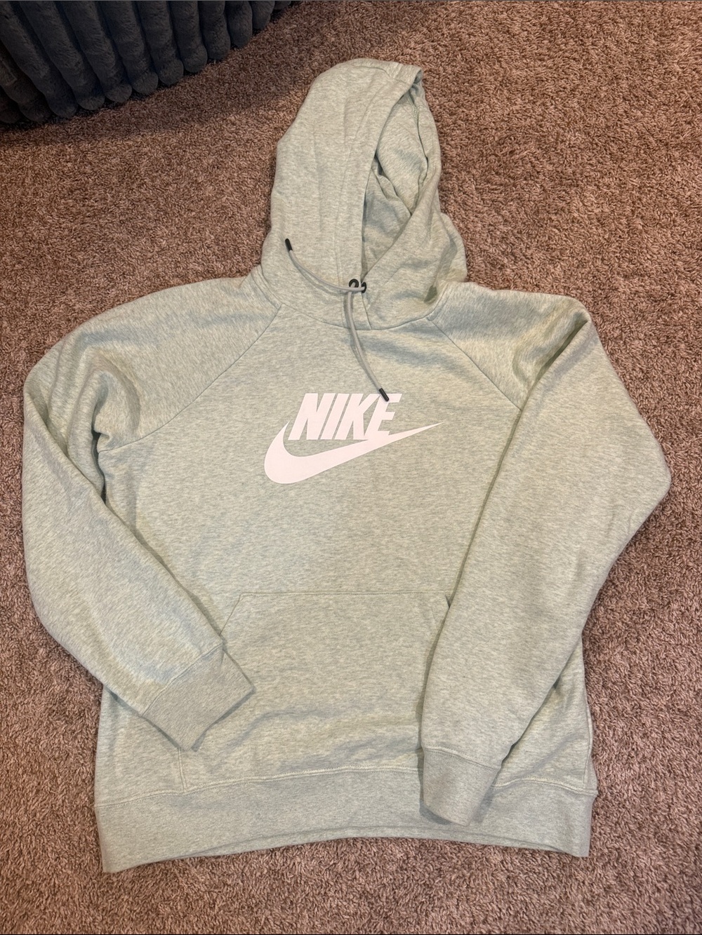 Nike Light Green Pullover Hoodie with White Logo